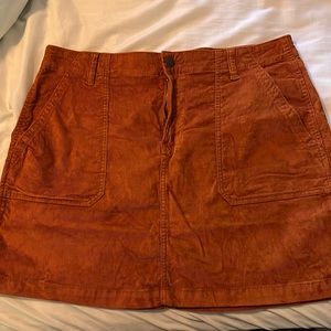 Burnt orange corduroy skirt